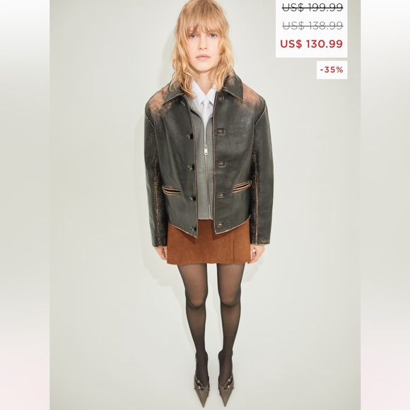 Brown suede mini skirt - Picture 5 of 10